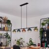 Koyoto Hanglamp, Kogellampje, Hanglamp Blauw, Groen, Duidelijk, Koperkleurig, 5-lichts