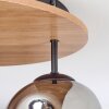 Ripoll Plafondlamp, Kogellampje Bruin, houtlook, Zwart, 3-lichts