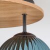 Koyoto Plafondlamp, Kogellampje Bruin, houtlook, Zwart, 3-lichts