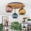 Koyoto Plafondlamp, Kogellampje 40 cm Bruin, houtlook, Zwart, 3-lichts