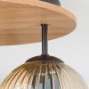 Ripoll Plafondlamp, Kogellampje Bruin, houtlook, Zwart, 3-lichts