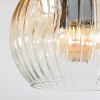 Ripoll Plafondlamp, Kogellampje Bruin, houtlook, Zwart, 3-lichts