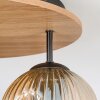 Ripoll Plafondlamp, Kogellampje Bruin, houtlook, Zwart, 3-lichts