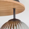 Ripoll Plafondlamp, Kogellampje Bruin, houtlook, Zwart, 3-lichts
