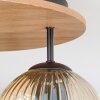 Ripoll Plafondlamp, Kogellampje Bruin, houtlook, Zwart, 3-lichts