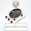 Ripoll Plafondlamp, Kogellampje Bruin, houtlook, Zwart, 3-lichts
