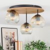Ripoll Plafondlamp, Kogellampje Bruin, houtlook, Zwart, 3-lichts