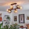 Koyoto Plafondlamp, Kogellampje Amber, Duidelijk, Rookkleurig, 6-lichts