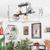Koyoto Plafondlamp, Kogellampje Amber, Duidelijk, Rookkleurig, 6-lichts