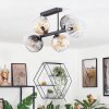 Koyoto Plafondlamp, Kogellampje Amber, Duidelijk, Rookkleurig, 6-lichts