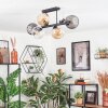 Koyoto Plafondlamp, Kogellampje Amber, Duidelijk, Rookkleurig, 6-lichts