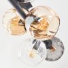 Koyoto Plafondlamp, Kogellampje Amber, Duidelijk, Rookkleurig, 6-lichts