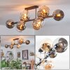 Koyoto Plafondlamp, Kogellampje Amber, Duidelijk, Rookkleurig, 10-lichts