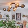 Koyoto Plafondlamp, Kogellampje Amber, Duidelijk, Rookkleurig, 10-lichts