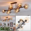 Koyoto Plafondlamp, Kogellampje Amber, Duidelijk, Rookkleurig, 10-lichts