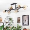 Koyoto Plafondlamp, Kogellampje Amber, Duidelijk, Rookkleurig, 10-lichts