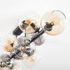 Koyoto Plafondlamp, Kogellampje Amber, Duidelijk, Rookkleurig, 10-lichts