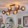Koyoto Plafondlamp, Kogellampje Duidelijk, Rookkleurig, 10-lichts