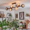 Koyoto Plafondlamp, Kogellampje Amber, Duidelijk, Rookkleurig, 10-lichts