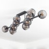 Koyoto Plafondlamp, Kogellampje Rookkleurig, 10-lichts