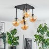 Gastor Plafondlamp, Kogellampje Amber, 5-lichts