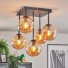 Gastor Plafondlamp, Kogellampje Amber, 5-lichts