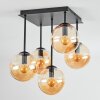 Gastor Plafondlamp, Kogellampje Amber, 5-lichts