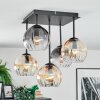 Koyoto Plafondlamp, Kogellampje Amber, Duidelijk, Rookkleurig, 5-lichts