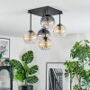 Koyoto Plafondlamp, Kogellampje Amber, Duidelijk, Rookkleurig, 5-lichts