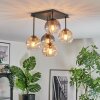 Koyoto Plafondlamp, Kogellampje Amber, Duidelijk, Rookkleurig, 5-lichts