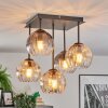 Koyoto Plafondlamp, Kogellampje Amber, Duidelijk, Rookkleurig, 5-lichts