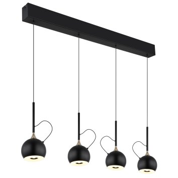 Globo Donovan Hanglamp LED Chroom, Zwart, 1-licht