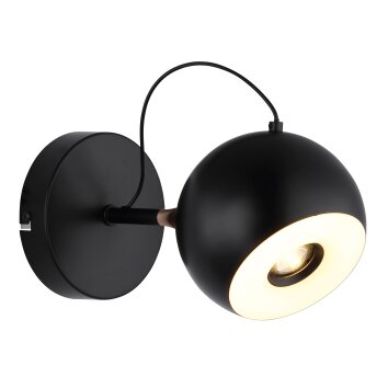 Globo Donovan Wandlamp LED Chroom, Zwart, 1-licht