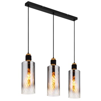 Globo Osborne Hanglamp Bruin, Zwart, 3-lichts