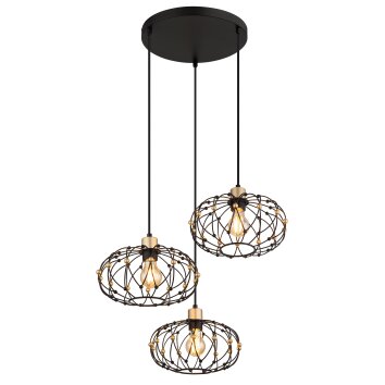Globo Greys Hanglamp Zwart, 3-lichts