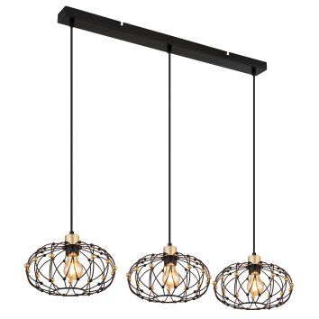 Globo Greys Hanglamp Zwart, 3-lichts