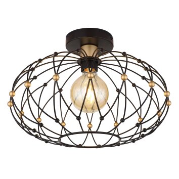 Globo Greys Plafondlamp Zwart, 1-licht