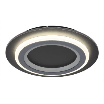 Globo Jayden Plafondlamp LED Zwart, 1-licht, Afstandsbediening, Kleurwisselaar