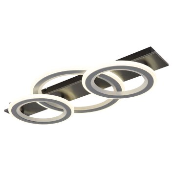 Globo Jayden Plafondlamp LED Grijs, Zwart, 1-licht, Afstandsbediening, Kleurwisselaar