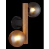 Globo Riha Wandlamp Donkerbruin, Zwart, 2-lichts