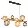 Globo Riha Hanglamp Donkerbruin, Zwart, 9-lichts