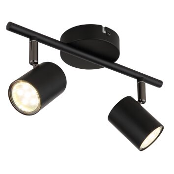 Globo Walters Plafondlamp Zwart, 2-lichts