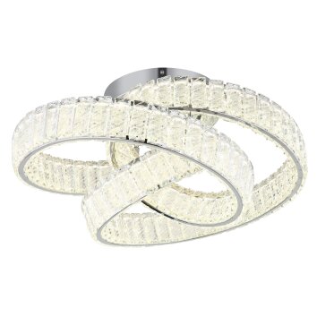 Globo Mucky Plafondlamp LED Chroom, 1-licht, Afstandsbediening