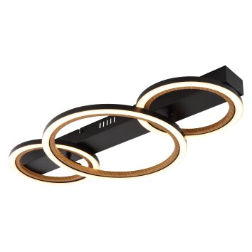 Globo Dakari Plafondlamp LED Zwart, 1-licht