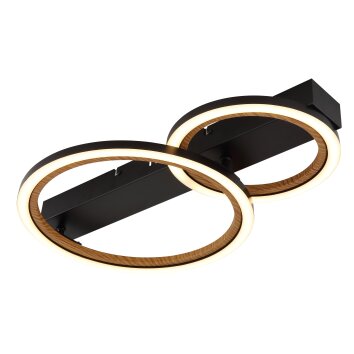 Globo Dakari Plafondlamp LED Zwart, 1-licht