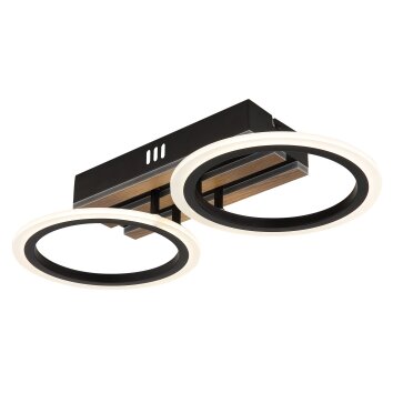 Globo Blevins Plafondlamp LED Natuurlijke kleuren, Zwart, 1-licht