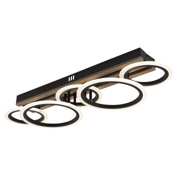 Globo Blevins Plafondlamp LED Natuurlijke kleuren, Zwart, 1-licht