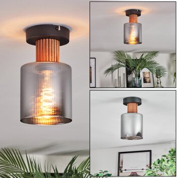 Mador Plafondlamp Natuurlijke kleuren, Zwart, 1-licht