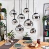 Gastor Hanglamp, Kogellampje, Hanglamp Chroom, Duidelijk, Rookkleurig, 8-lichts