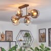Koyoto Plafondlamp, Kogellampje Amber, Duidelijk, Rookkleurig, 6-lichts